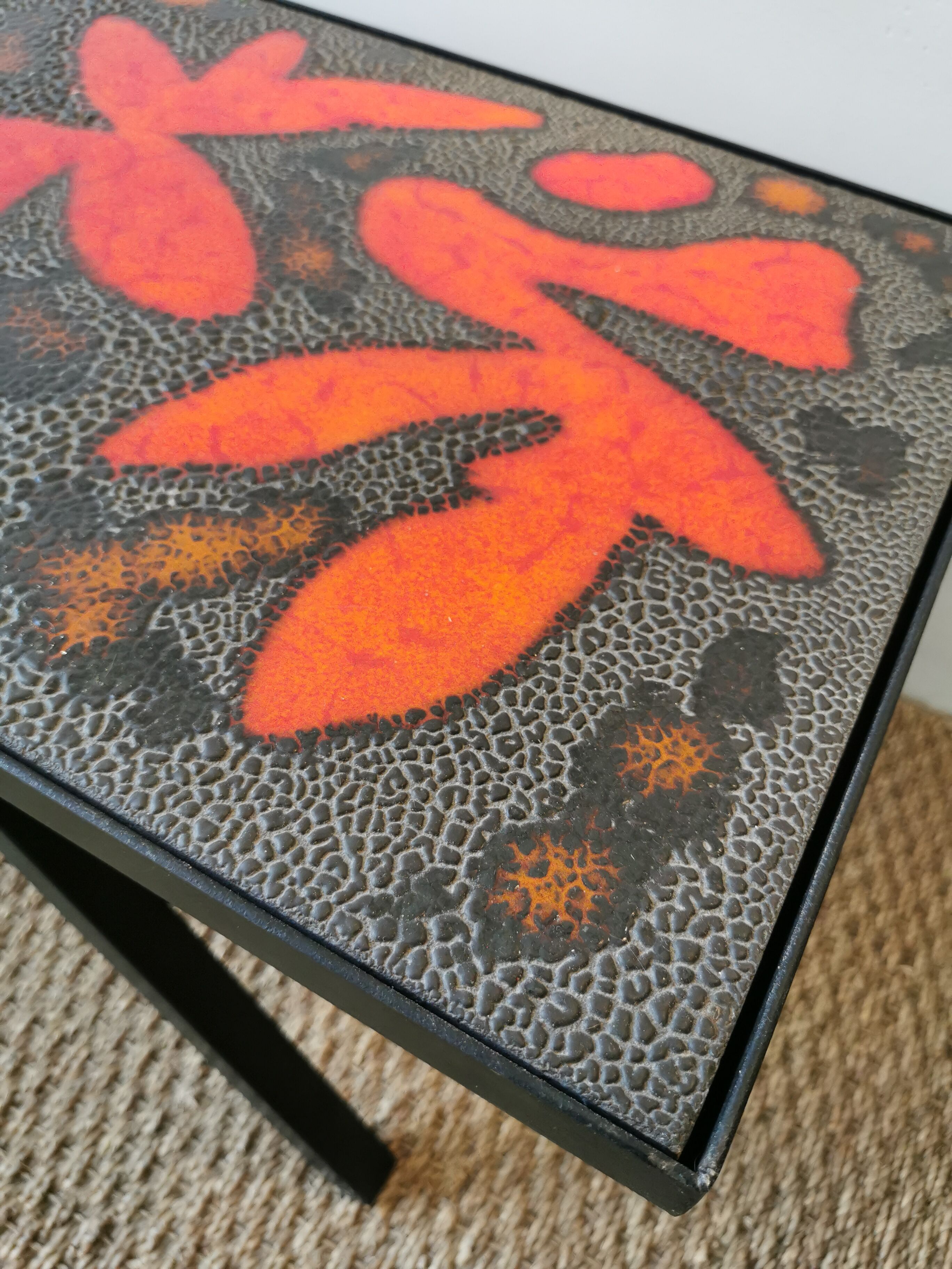 Coffee table of the "cloutier brothers" in lava stone 50s