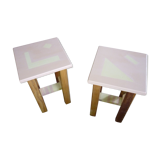 Pair of stools wooden