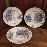 Assiette à dessert vintage française, R. Lafitte, Terre de Fer, Salins