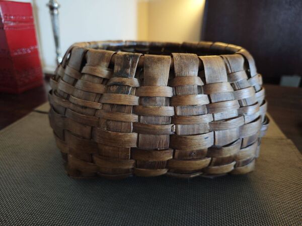 Corbeille en bois tressé - Années 1930/1940