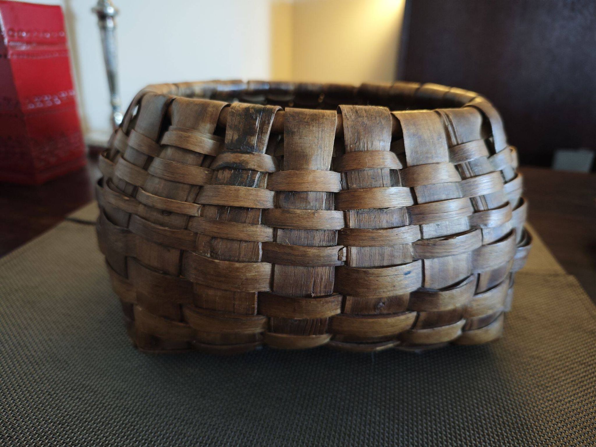 Woven wooden basket - 1930s/1940s