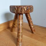 Brutalist tripod cowherd stool