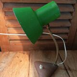Lampe bureau chevet métal vert doré bois patiné dp 0823304