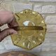 Small amber yellow glass pocket basket Portieux France