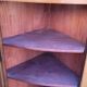 Corner glazed corner cabinet in old cherry wood 1900s
