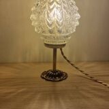 Duo lamps chiseled glass antique bronze base