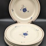 6 assiettes plates Saint Amand modèle Prisca fleurs