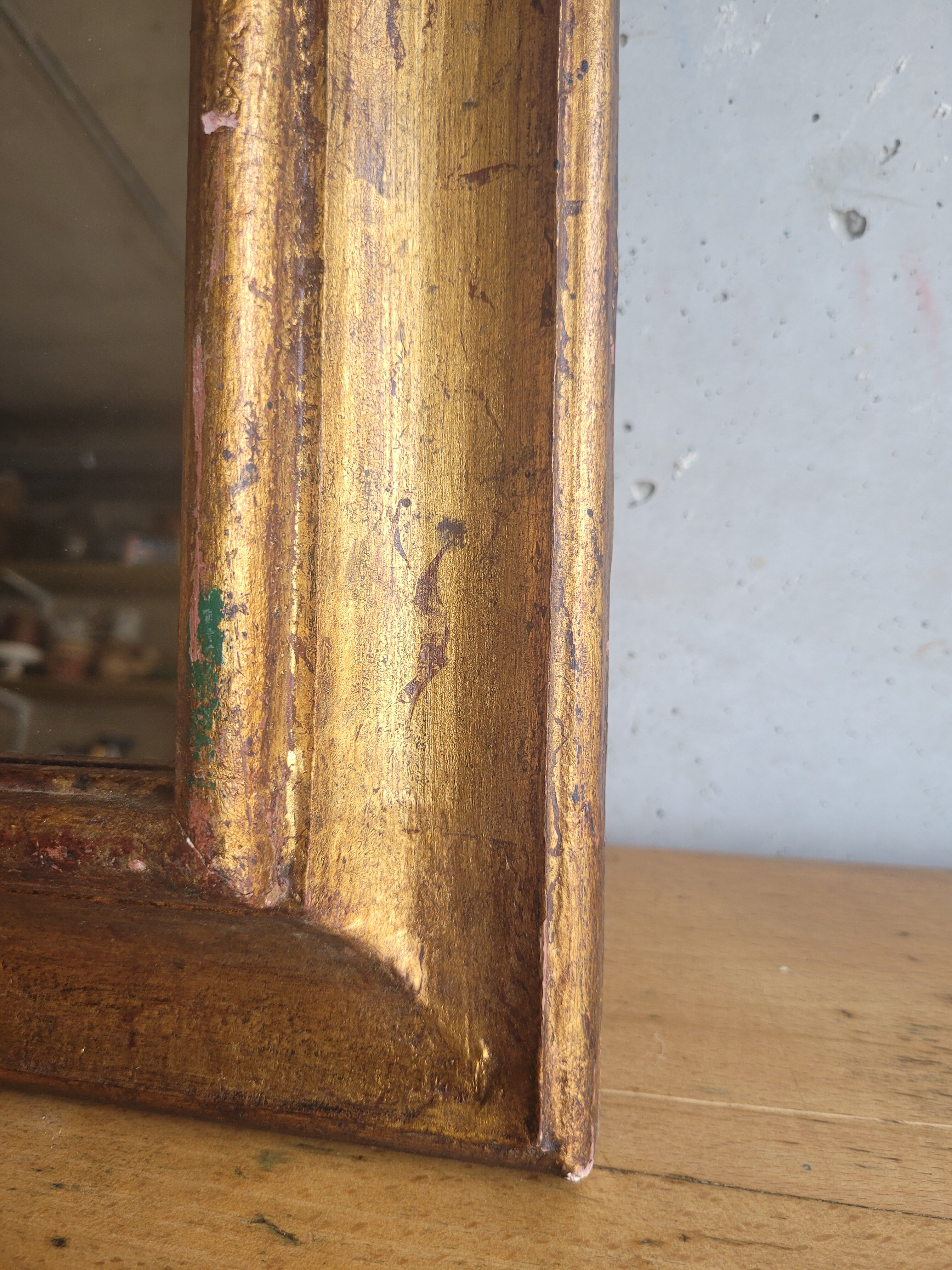 Miroir ancien en bois doré 42x52cm