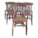 Antique set of 6 farmhouse patinated oak dining chairs, 19th century