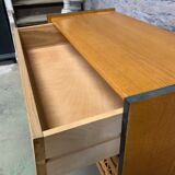 Old dresser oak and rattan 1960