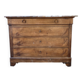 Louis Philippe style 04-drawer chest of drawers with marble top