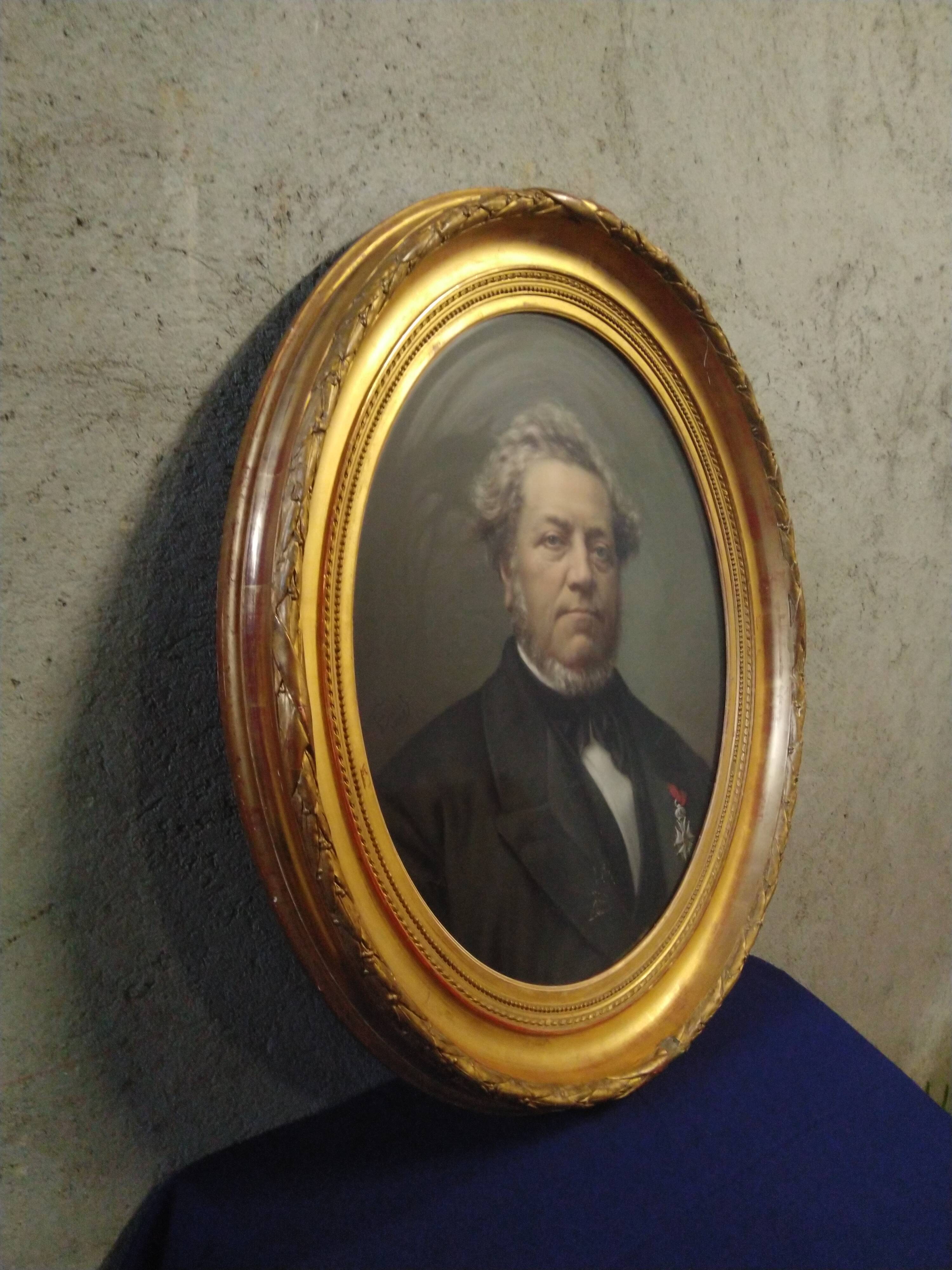 Jean-françois batut (1828–1907) oval pastel