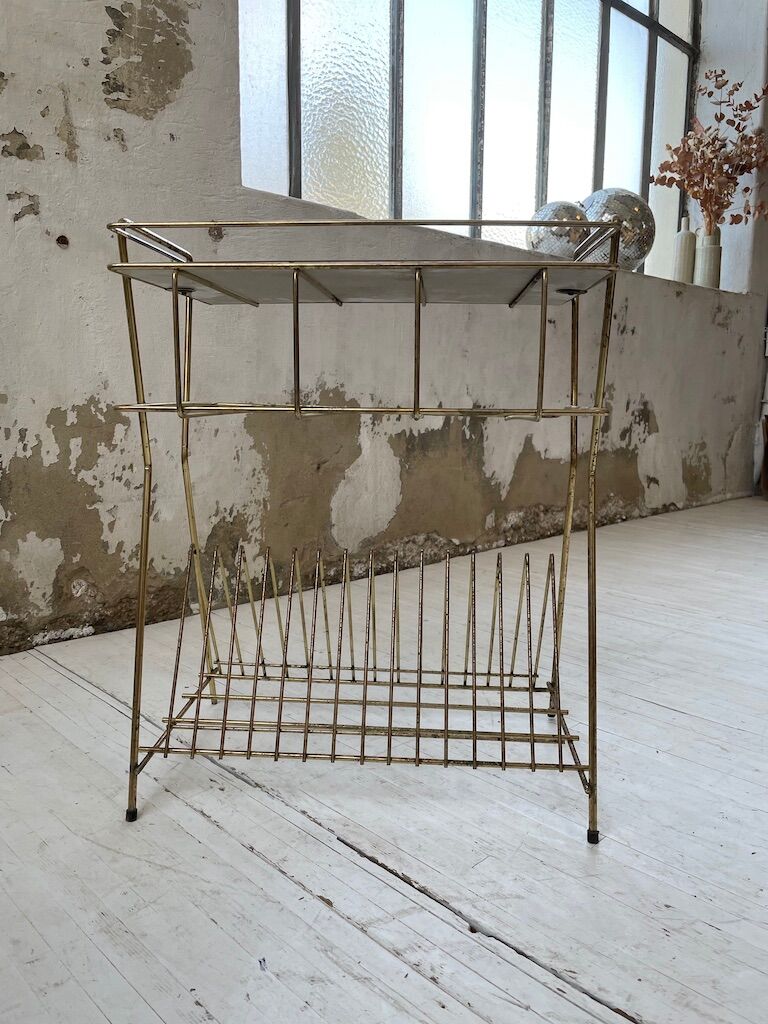 Vintage vinyl bedside side table
