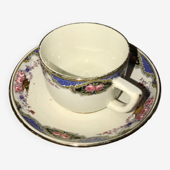 Cup + small plate / saucer Sarreguemines Digoin