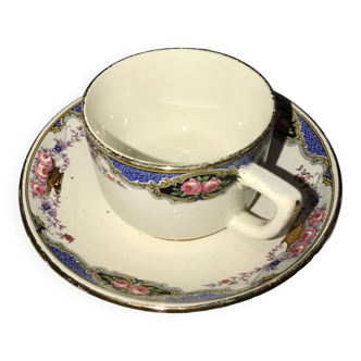 Cup + small plate / saucer Sarreguemines Digoin