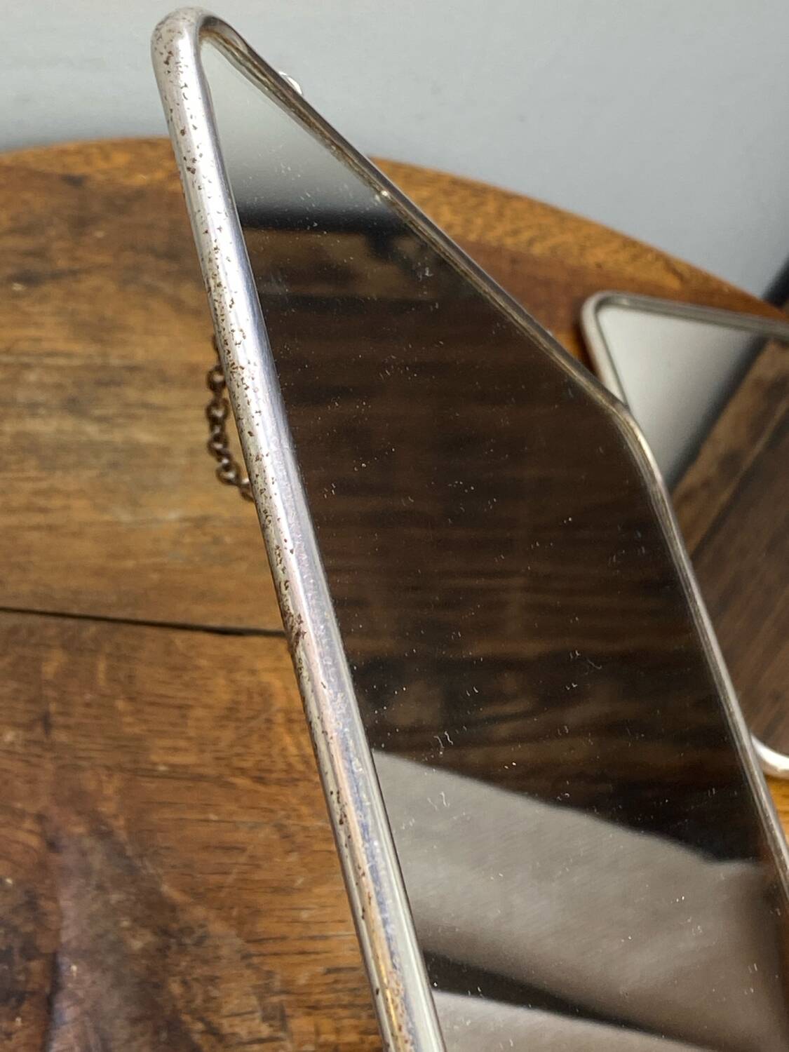 Silver-plated barber mirrors