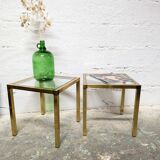 Duo de tables d'appoint dorées