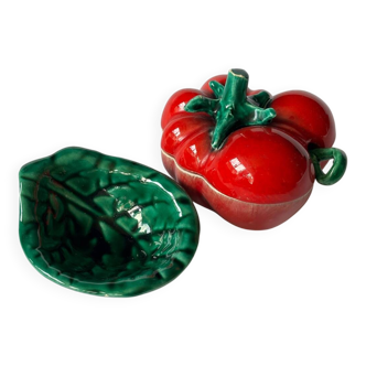 Moutardier barbotine tomate et ramequin chou vintage