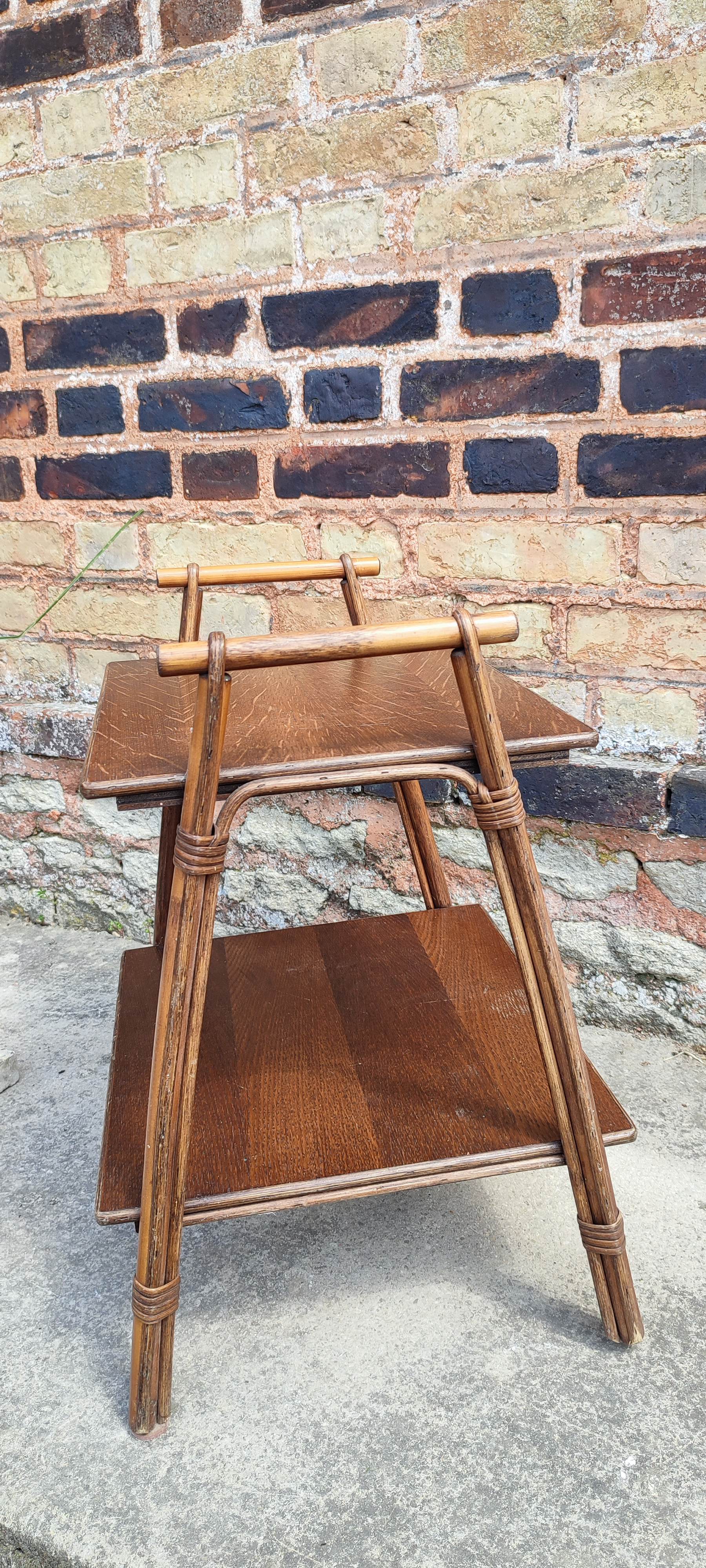 Serving rattan and wood side furniture