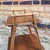 Serving rattan and wood side furniture