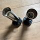 pair of 1970 vintage tube stainless steel or chrome or aluminium