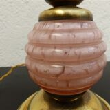 Pink clichy glass bedside lamp