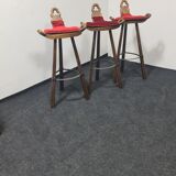 Trois tabourets de bar espagnols vintage