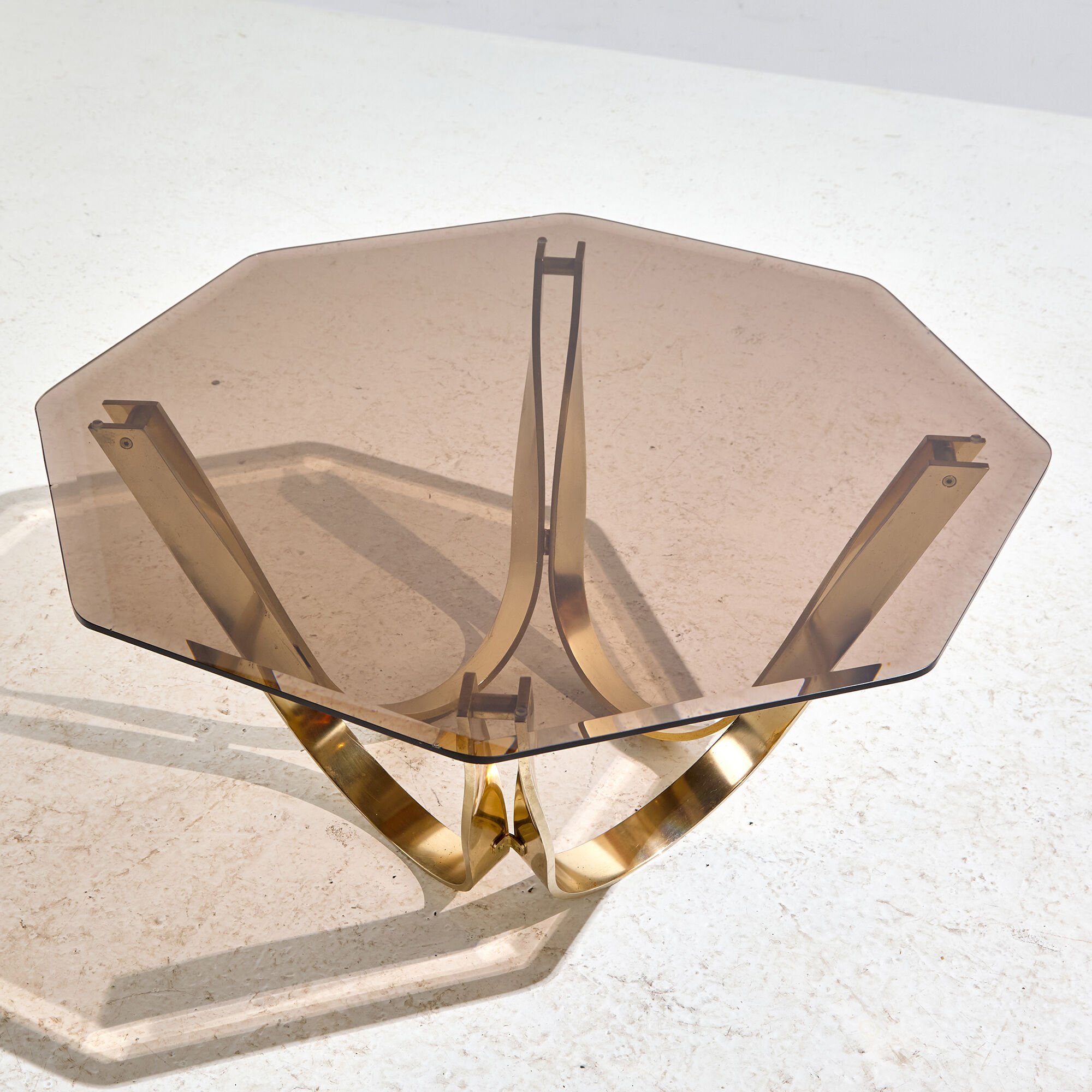 Brass coffee table by Roger Sprunger for Dunbar