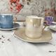 Set of 5 iridescent harlequin espresso coffee cups