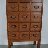 Vintage Dutch Oak Apothecary / Filing Cabinet, 1930s