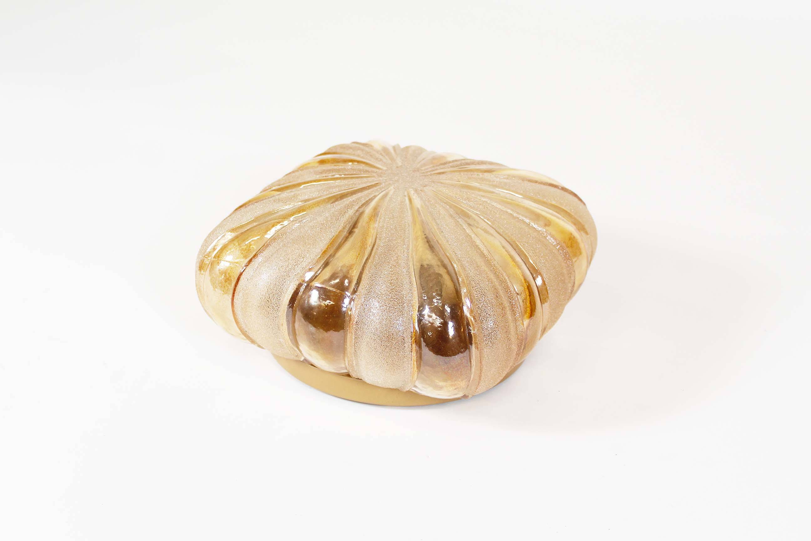 Vintage amber glass wall lamp by Wila Leuchten, Germany 1970's