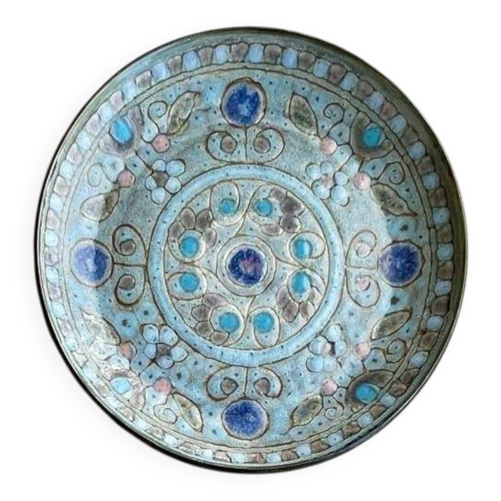 Glazed ceramic plate, Danuta Le Hénaff