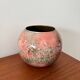 Vintage Laque Line Planter | Decorative Ball Vase with Glass Inserts