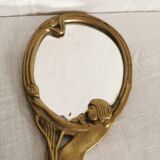 Hand mirror Art Nouveau 1900 circa 11x24cm