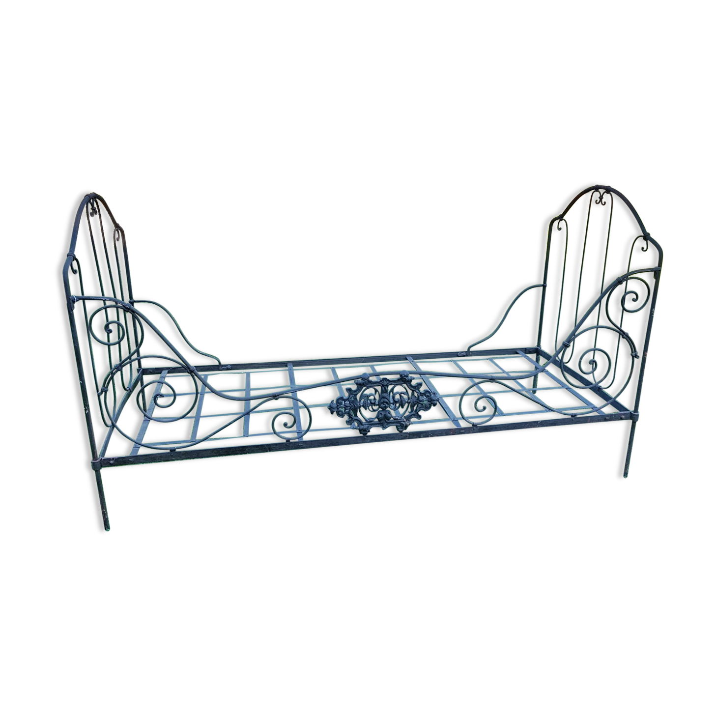 Bench bed metal fine XIX th 1 place 80 x 190