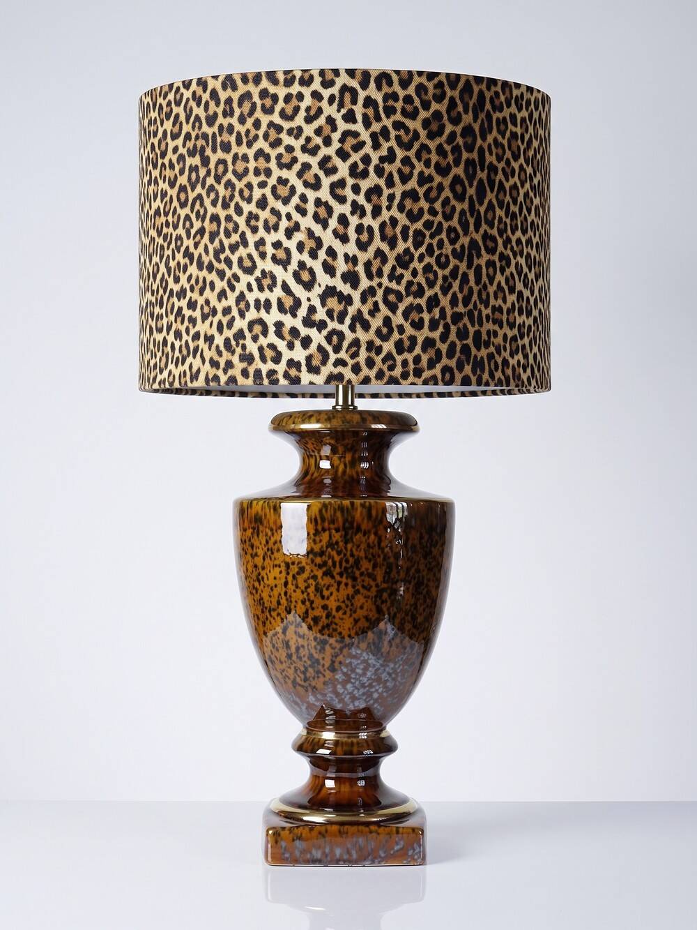 Vintage Italian lamp in pyrite ceramic, 1970s-1980s Hollywood Regency.