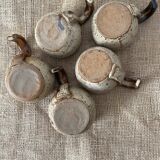 5 pyrite stoneware coffee cups with handle