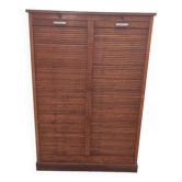 old double filing cabinet with curtains in oak professional furniture
