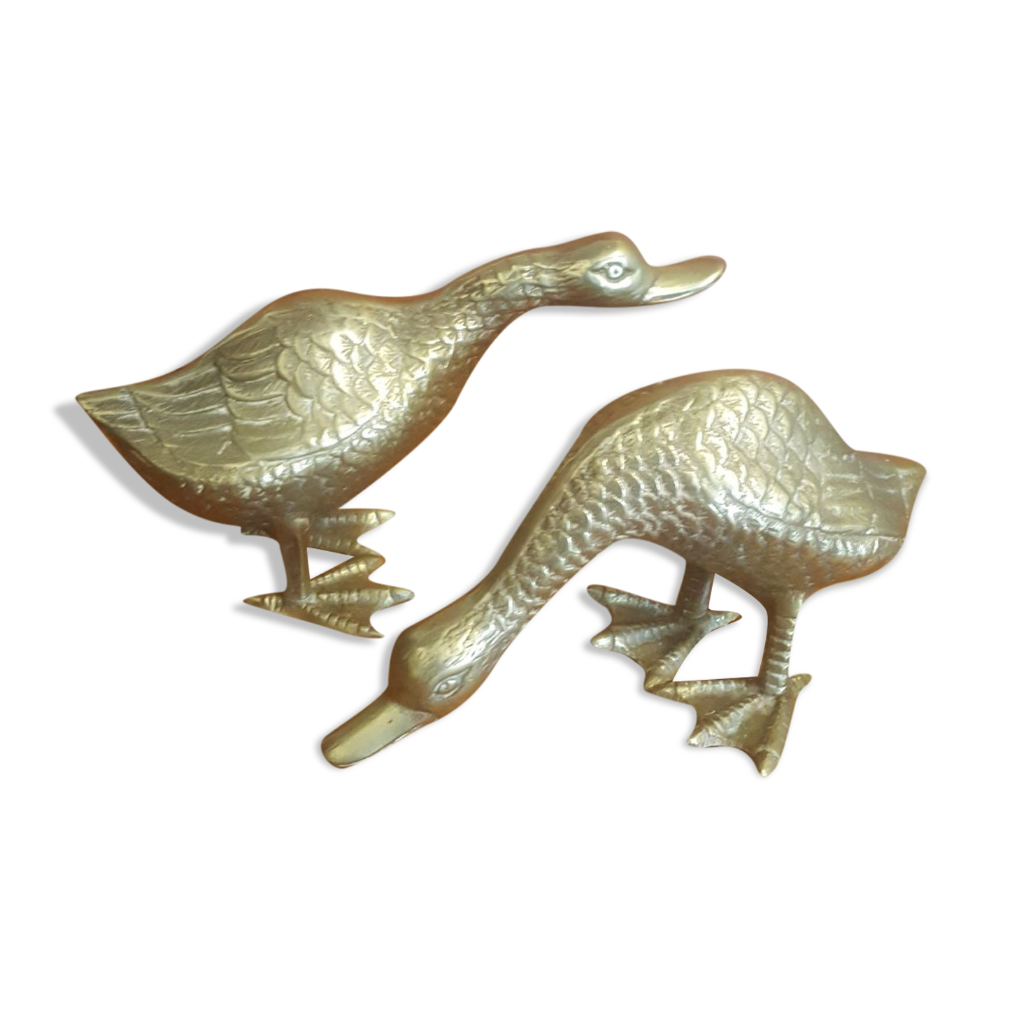 Duo de canards vintage en laiton