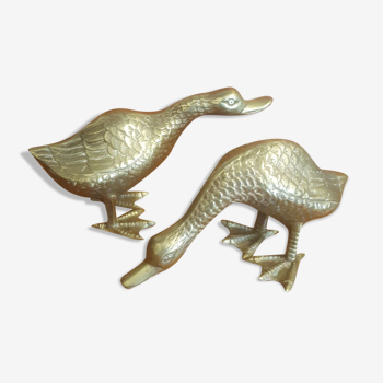 Duo de canards vintage en laiton