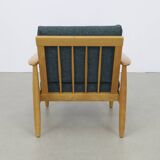 Fauteuil de salon danois vintage, années 1970, rembourrage neuf