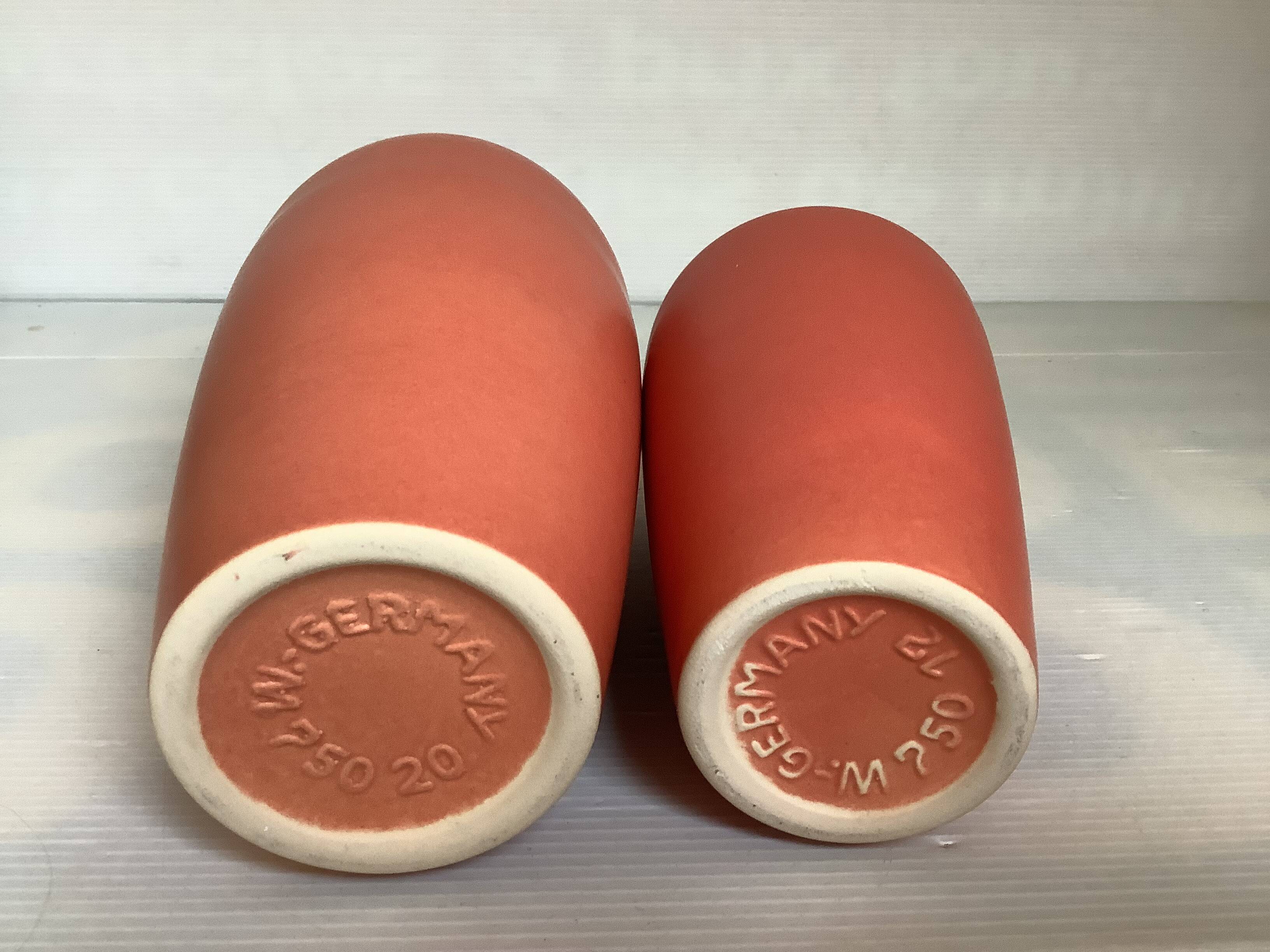 Pair of asymmetrical coral vases Bay Germany