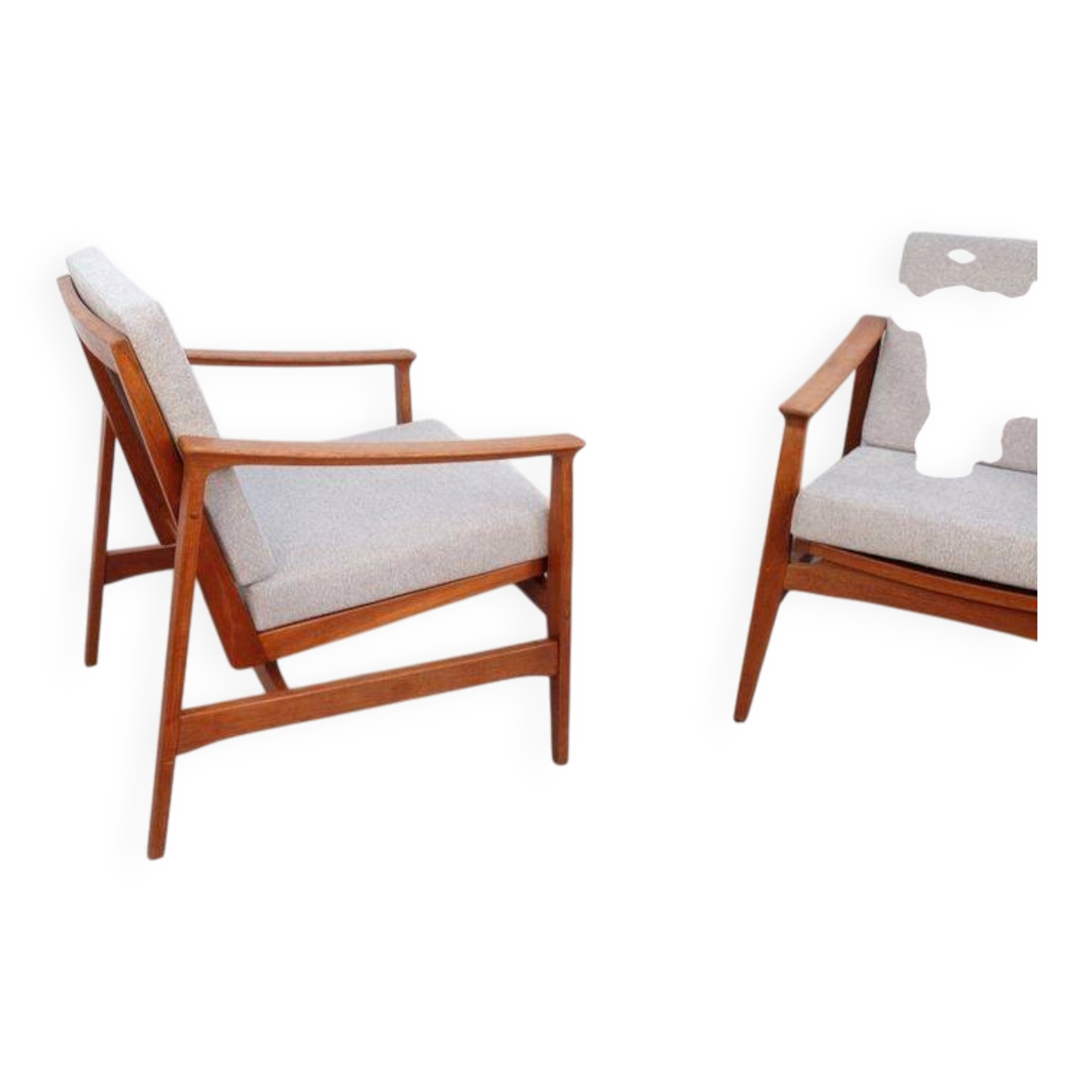 Vintage Thonet teak armchair, retro 1960s–70s style.