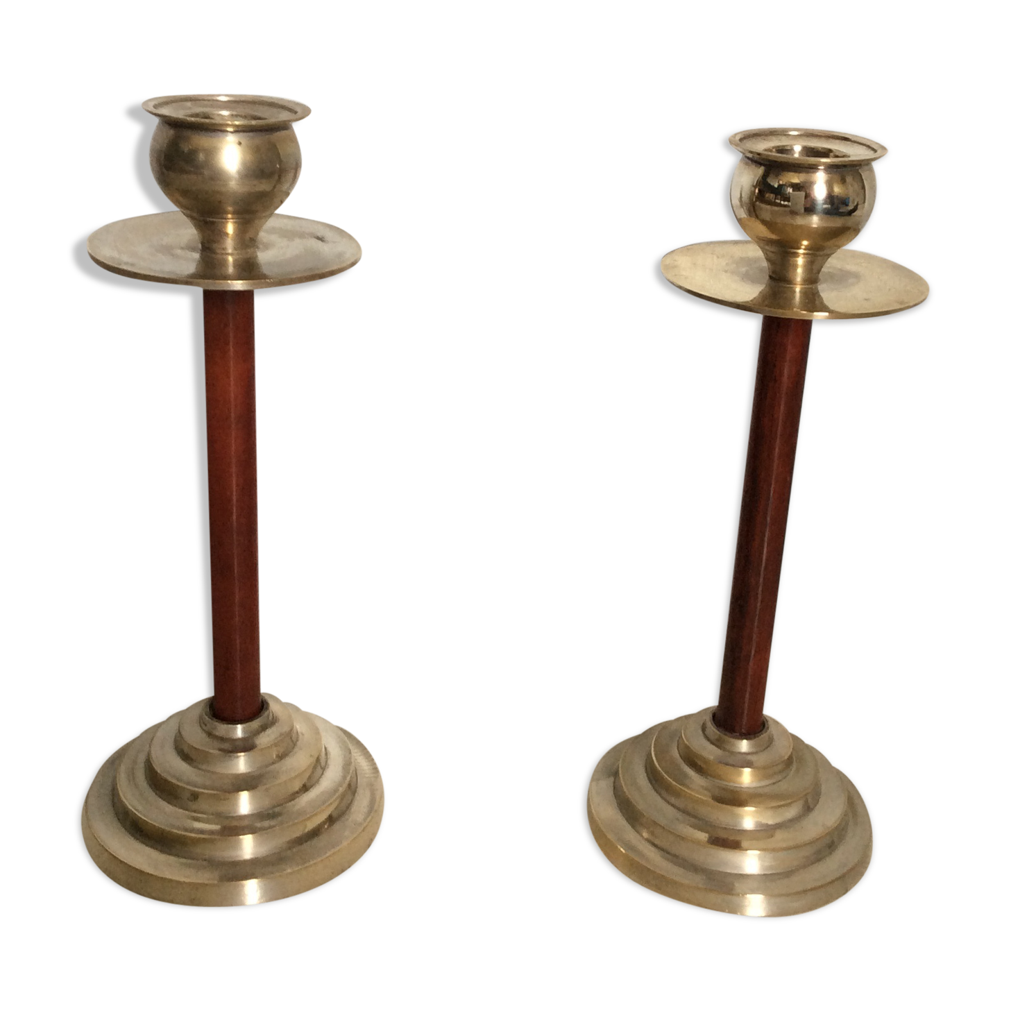 Pair of art deco candlesticks