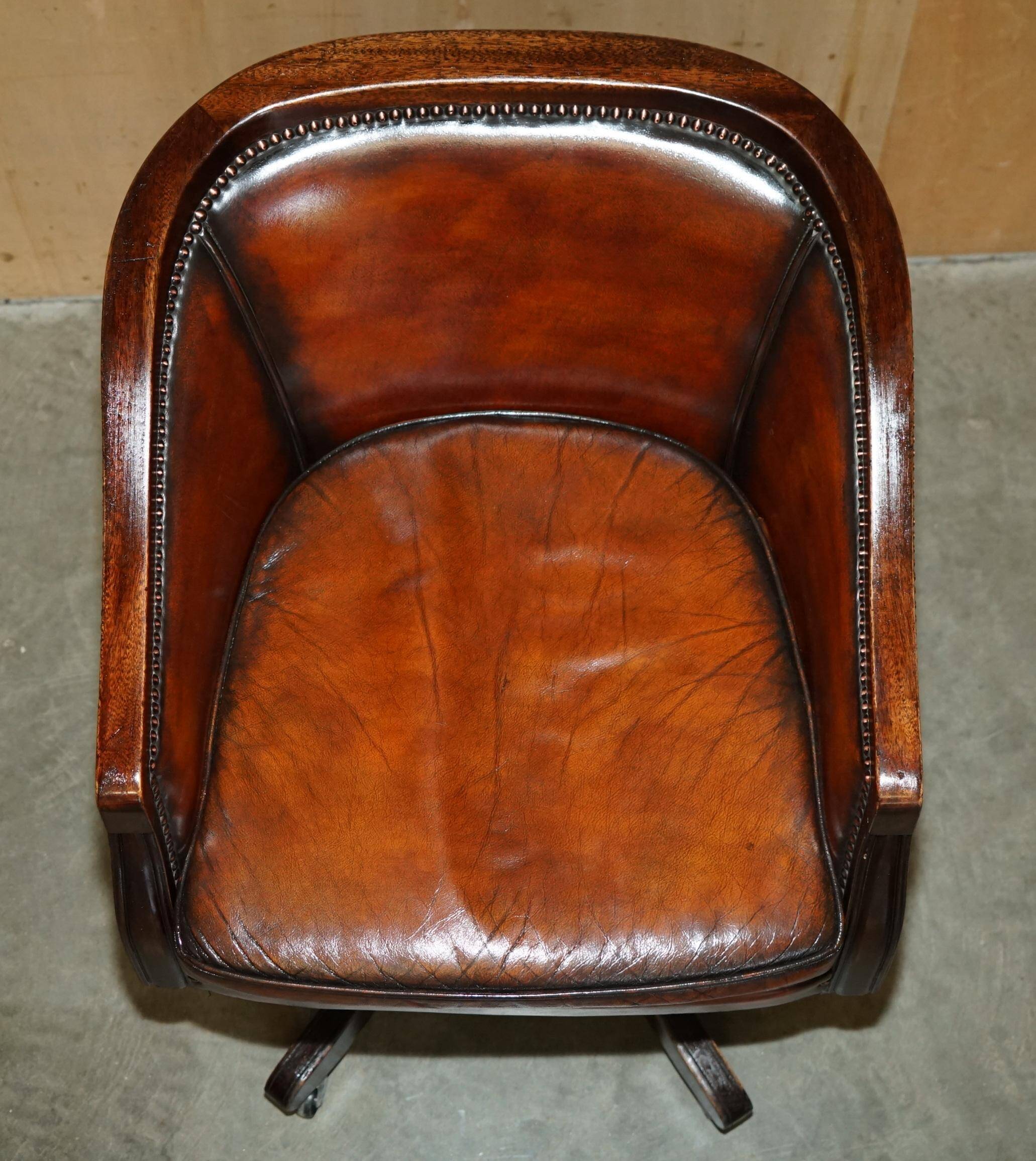 Restored leather captain's or director's chair