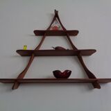 Mid-Century Triangular Teak Wall Shelf, Germany, 1960s