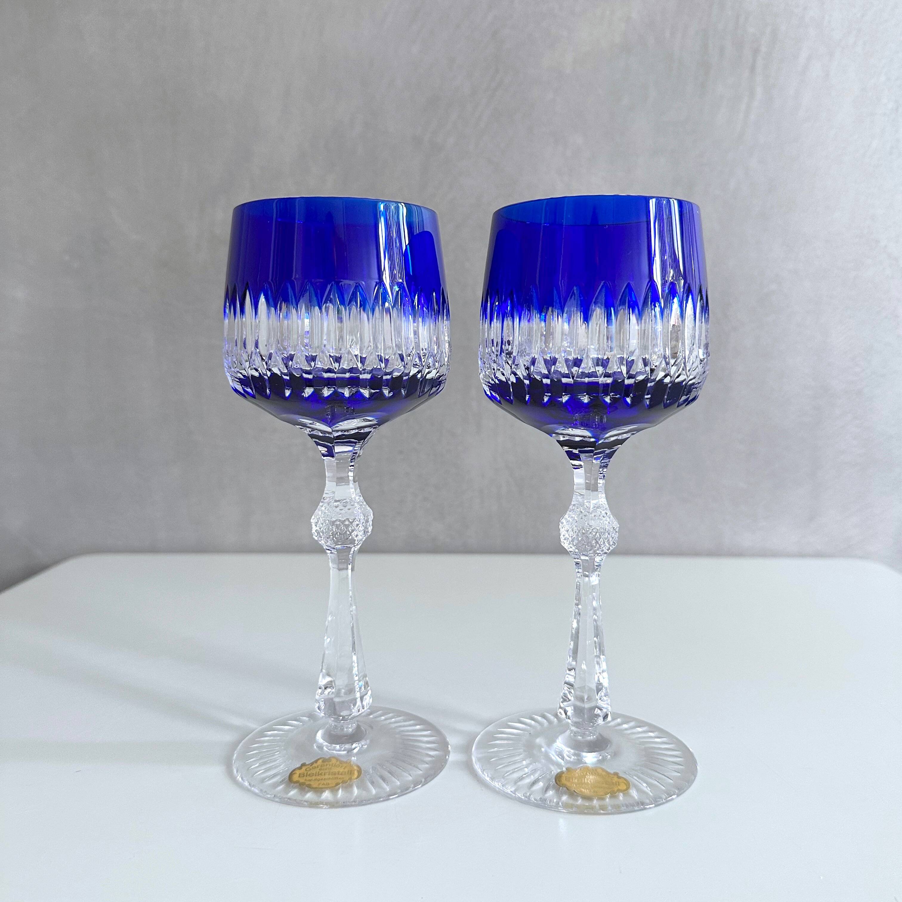 Collection of 5 lead crystal glasses "Austen Bodenmais", coloured glass