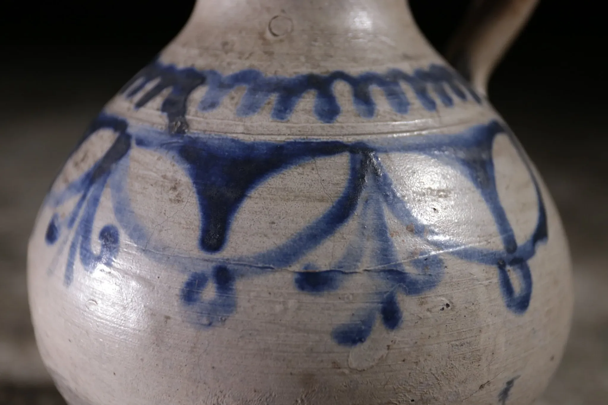 Westerwald stoneware jug with cobalt blue decor – 18th c.