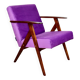 Vintage armchair like VAR purple velvet - 2 pieces available