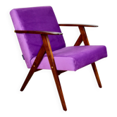 Fauteuil vintage comme VAR en velours violet - 2 pièces disponibles